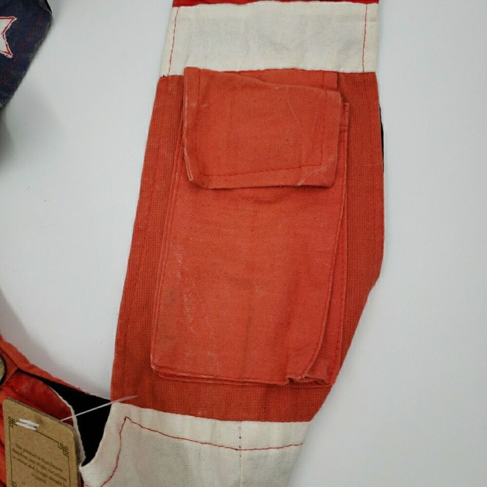 Crossbody Hobo Bag American Flag Patriotic Shredded Distressed Cotton Zip Purse - Picture 14 of 16